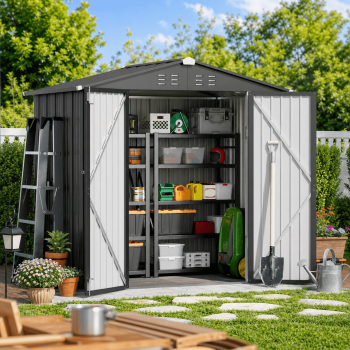 Outdoor Storage Shed on Sale, Aiho Shed & Outdoor Storage Clearance, Metal Storage Shed for Outside, Backyard, Garden & Patio