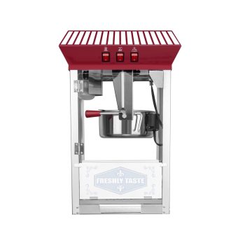 12 oz Commercial Popcorn Machine with Tempered Glass, 850W Countertop Kettle, Makes 48 Cups per Batch, Red.
