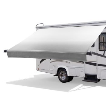 VEVOR Motorized RV Awning Complete Kit, 17.06FT Electric Retractable RV Awning with Aluminum Alloy Frame & Waterproof Fabric, Outdoor Camping Trailer Awnings Fit Most RVs (17FT Type, Gradient Gray)