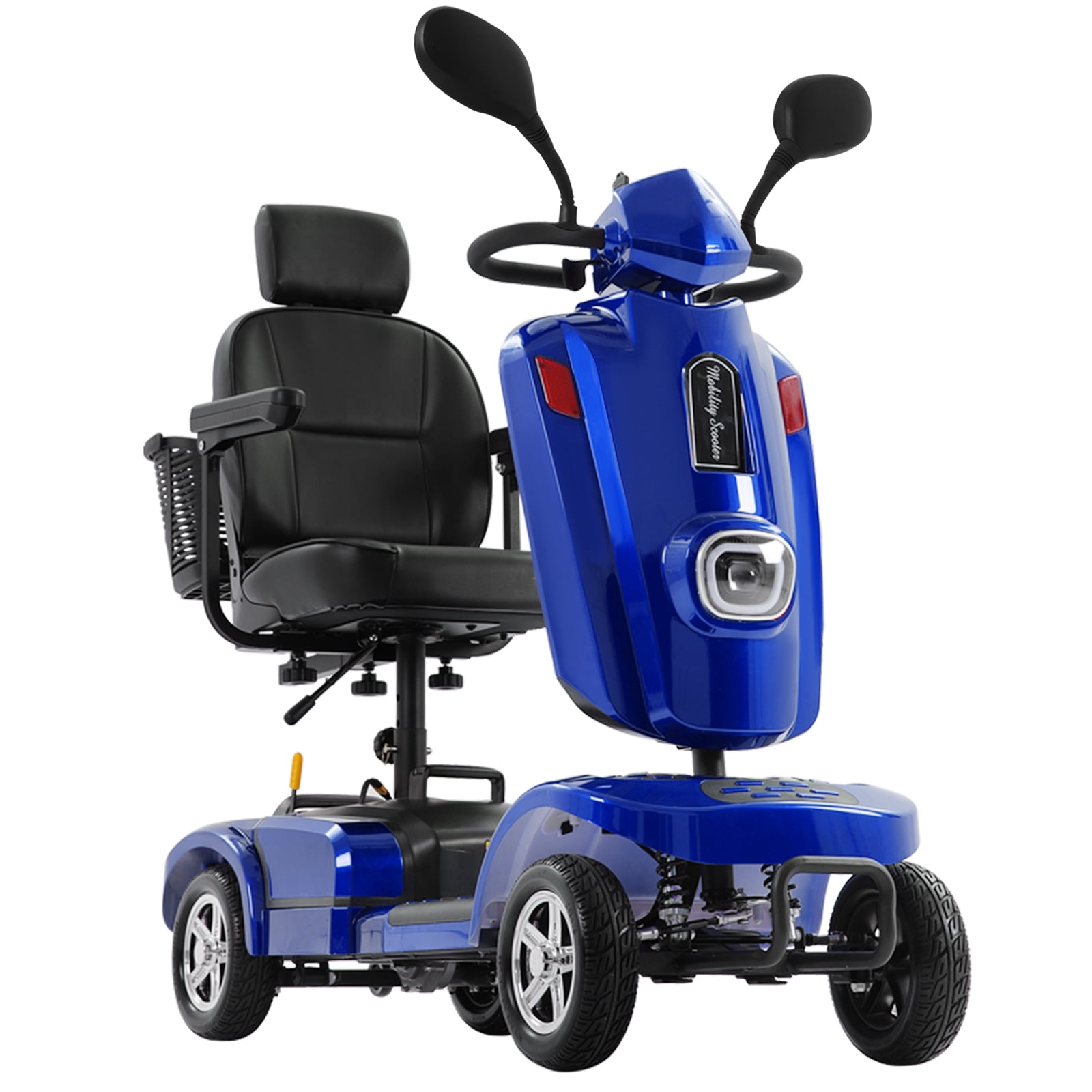 Mbxcooter Long Range Heavy Duty Mobility Scooter for Adults & Seniors, 500W & 400LBS Capacity Electric Powered Chair, All Terrain Fast Mobility Scooter for Travel w/Absorber & 10" Tires
