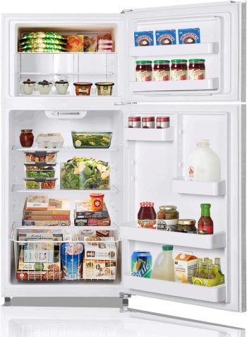Smeta 18 Cu ft Refrigerator Top Freezer Thermostat Apartment Size Stainless Steel
