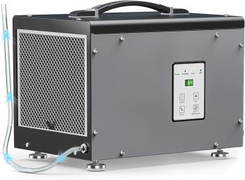 BaseAire 70 PPD Crawlspace Dehumidifier with Pump Up to 1000 Sq Ft , Compact Dehumidifiers for Commercial, Basement and Water Damage with Drain Hose, Auto Defrost, GLGR Technology