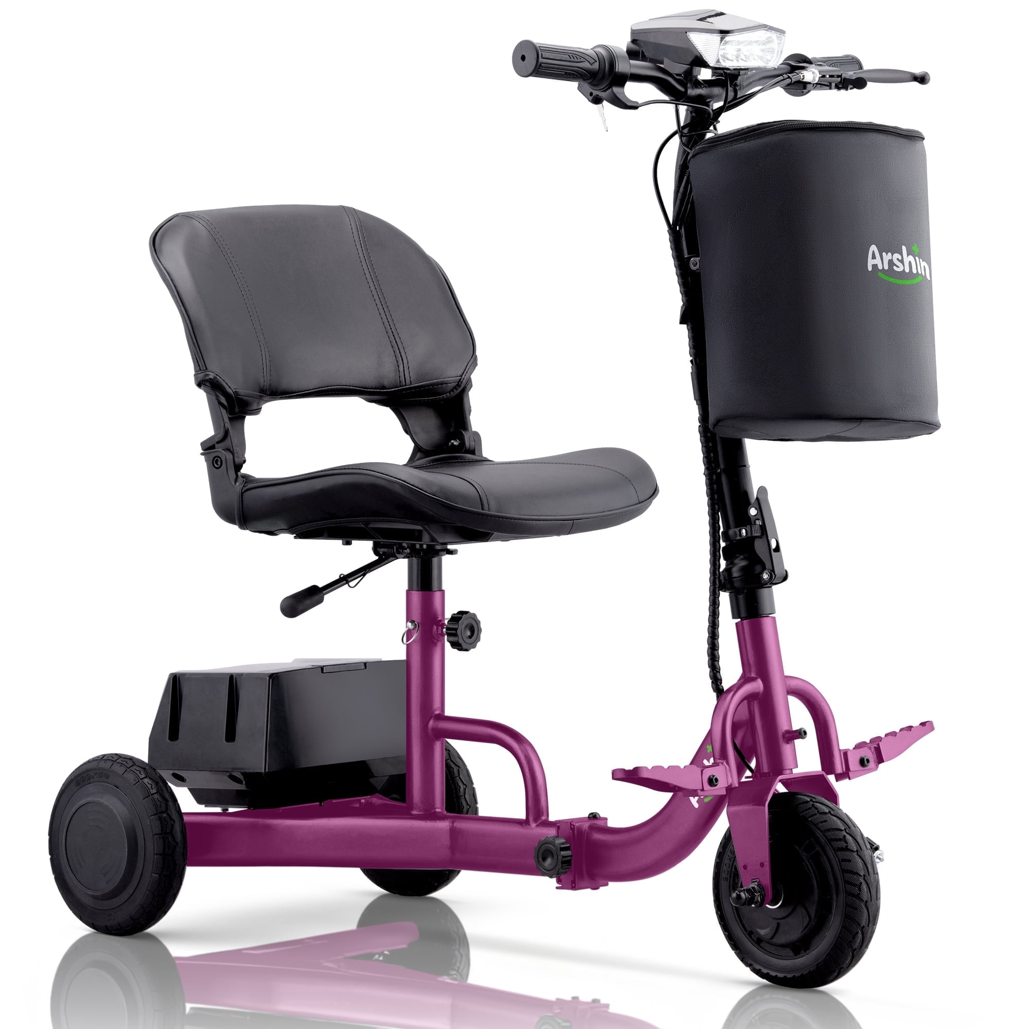 Upgrade Mobility Scooter Lightweight Foldable,All Terrain Mobility Scooters for Seniors & Adults,Arshin 300lbs Electric Wheelchair Strong Device for Travel,2 Batteries,Variable Speed()