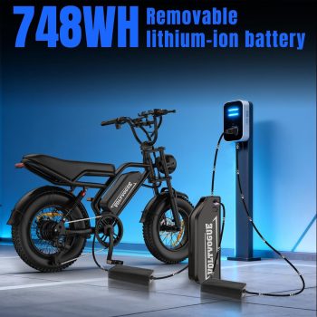 VOLTVOGUE VV-16 Adult Electric Bike, 16" Fat Tire Ebike, 48V 15.6Ah 748Wh Lithium Battery, 750W Motor, Full Suspension All-Terrain E-Bike with App Control, Recommended Age 16+ UL2849