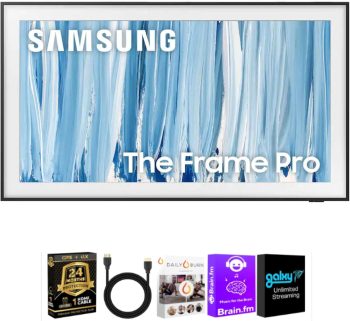 Samsung 75" The Frame Pro LS03HW 4K Smart TV Bundle, QN75LS03HWK1