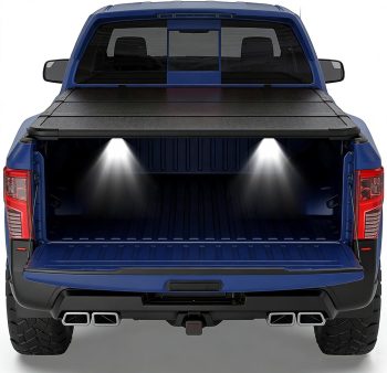 Hard Tri-Fold Tonneau Cover for 2019-2026 Ford Ranger 5FT Bed,FRP Panels, Build In Led Light, 400 lb Load Capacity, No-Drill Install, Weather-Resistant, Heavy Duty