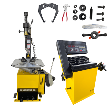 HPDMC Tire Changer and Wheel Balancer Combo - 110V Garage Tire Machine Set with S100 Wheel Balancer (±1g Accuracy, 7s Cycle) and 1.5HP Tire Changer for 11''–24'' Rims - Auto Repair Shop Equipment
