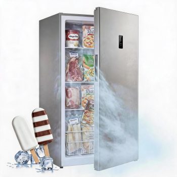 14 Cu. Ft. Frost-Free Upright Freezer, Freestanding Stand-Up Freezer for Garage | No-Frost, Convertible Deep Freezer, Energy-Saving, Smart Electronic Temperature Control, Removable Shelves, for Home