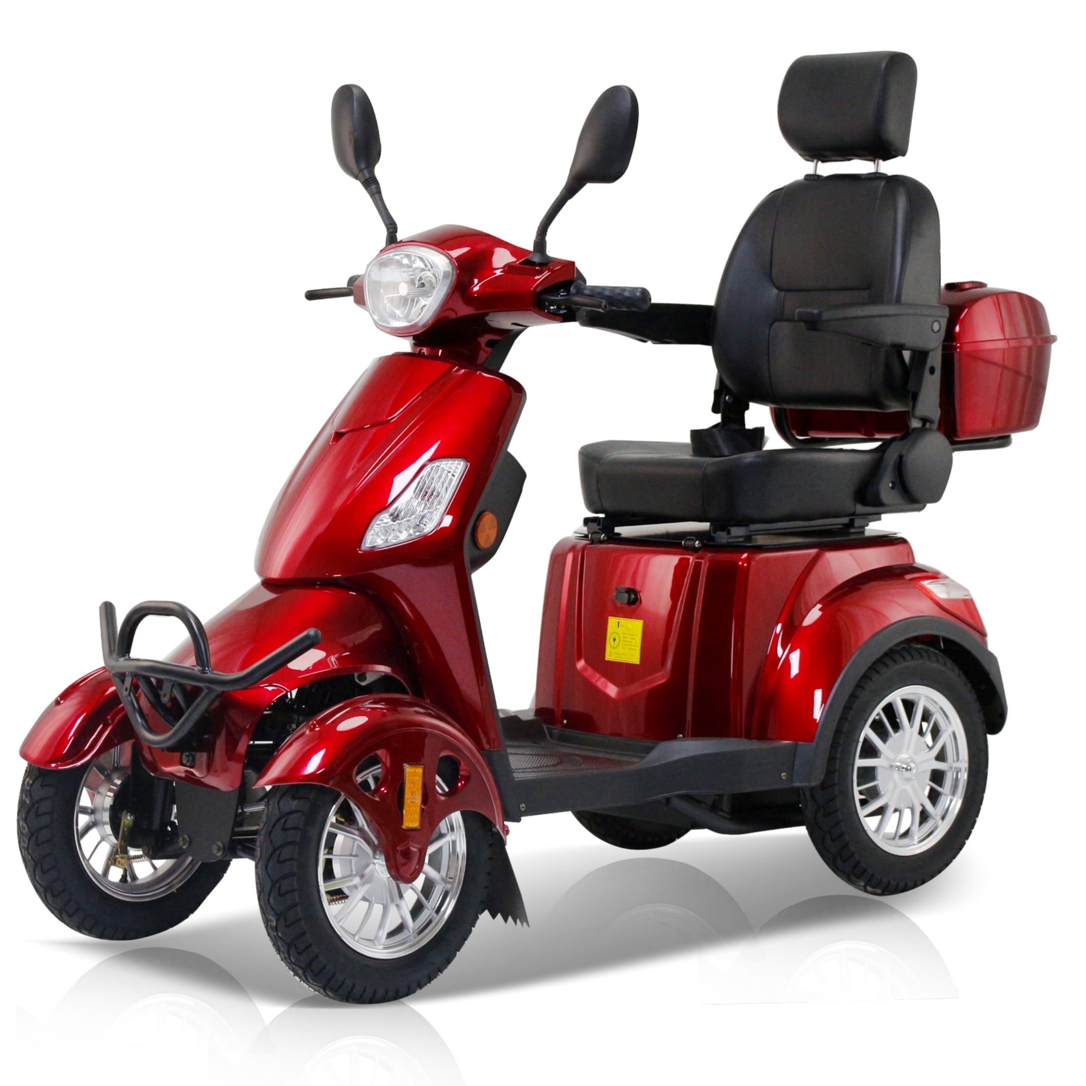 QEEKA Heavy Duty 4-Wheel Mobility Scooter for Seniors & Adults,500lbs Capacity,800W Electric All-Terrain Scooter,Long-Range Battery,Red
