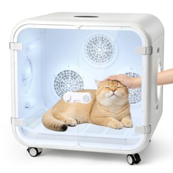 Pet Dryer Box for Cats & Dogs, 150L Ultra-Quiet Drying Cabin (35-40dB), One-Touch Quick Dry, Fresh Air Circulation, Petting Window