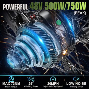 ANCHEER 500W Electric Bike for Adults 27.5" Electric Mountain Bike 3 Hours Fast Charge, Ebike for Adults with 48V 10.4Ah Removable Battery, Electric Bicycles LCD Display UL2849