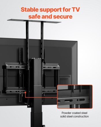 Vertical Motorized TV Lift Stand, Max 132 lbs, Fits 32-50" in Cabinet / 32-55" Outside, Remote Included
