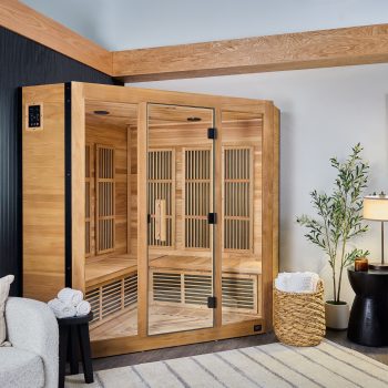 Backyard Discovery Rylan 4-Person Cedar Indoor Infrared Corner Sauna, 11 Infrared Heaters