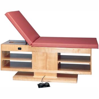Electric Hi-Low Upholstered Treatment Table with Adjustable Back & Shelves - 78 x 30 x 27-39 in.