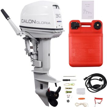 CALON 30HP 2-Stroke Outboard Motor, T30BS Manual Start Tiller Control Boat Engine, 15-Inch Short Shaft Marine Motor for Jon Boats Utility Pontoons