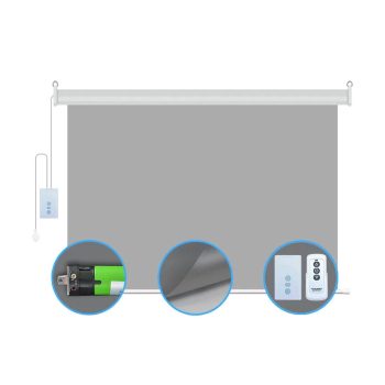 Rear Electric Projection Screen 60" ~ 150" Motorized With Remote Control For LED LCD HD Projector 3D 4K Supported