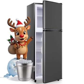 JIEJIA 5.0 Cu.Ft Apartment Size Refrigerators with Separate Freezer, 2 Door Refrigerator, Small Fridge with Freezer
