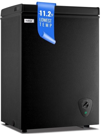 WANAI 3.4 Cubic Feet Chest Freezer deep Freezer with Adjustable Temp Knob Ideal for Any Room