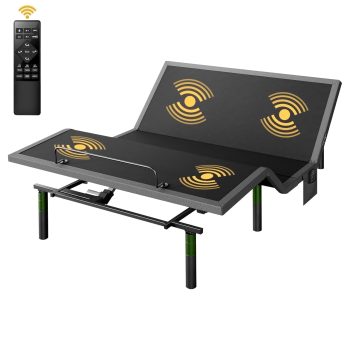 CHITOOMA Electric Adjustable Bed Frame with Massage (4 Modes & 3 Intensities), Wireless Remote, Zero Gravity, 4 USB Ports, Under-Bed Nightlight, 3 Minutes Fast Assembly