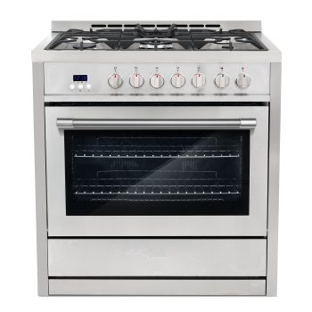 Cosmo 36 in. Stellar Collection 4.4 cu. ft. Dual Fuel Range, 5 Burners, Convection Oven, Smooth Grip Handle, Stainless Steel
