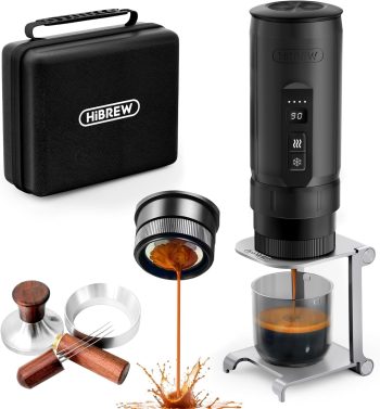 HiBREW H4C Ultra Portable Espresso Maker, 51mm Electric Coffee Machine, USB-C Rechargeable, Adjustable Temp & Extraction