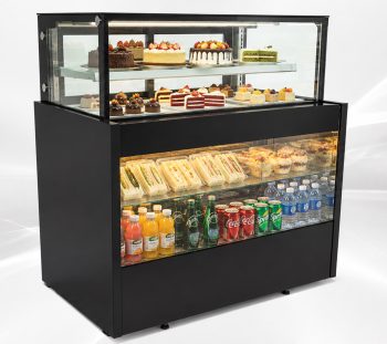 72 Inch Commercial Open Air Display Refrigerator Grab and Go Merchandiser Cooler ETL NSF Certified Black