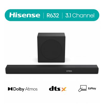 Hisense R632 3.1 Channel 380W Soundbar with Wireless Subwoofer with Dolby Atmos, DTS:X, Easy Connect