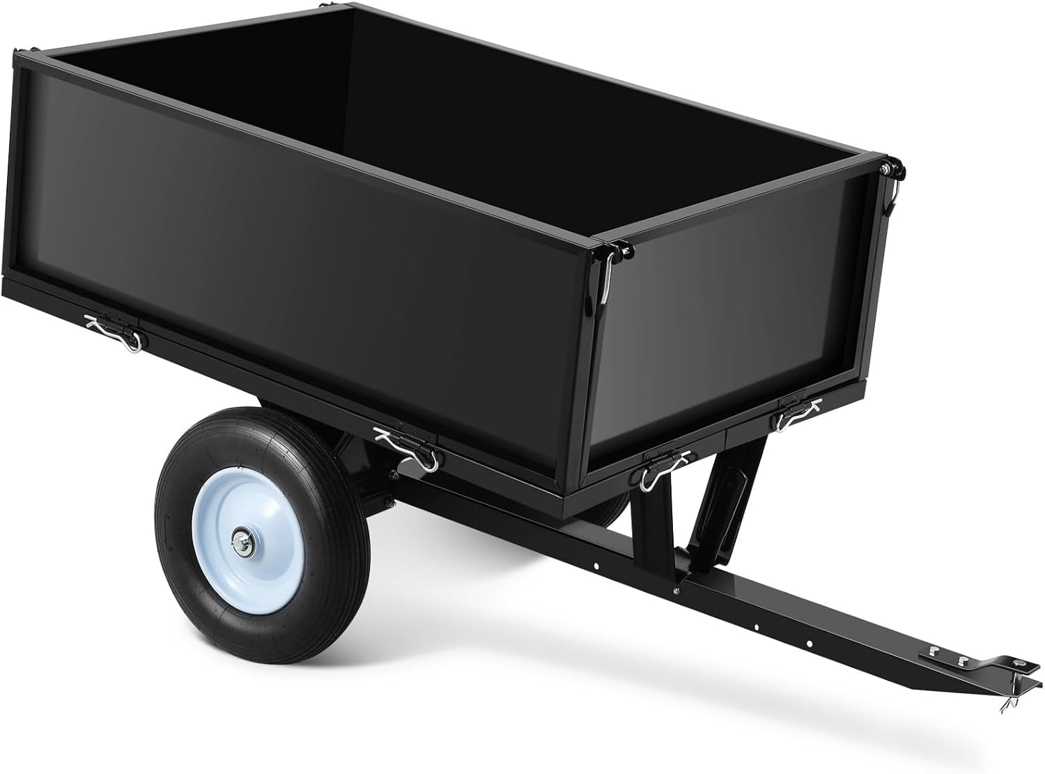 EastVita Heavy Duty Steel Dump Trailer, 500 Lbs/11.4 Cu.Ft Capacity Garden Dump Cart for Lawn Mower, Utility Trailer with Removeable Rear Panel, Designed for Tractor, ATV, UTV