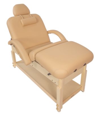 Spa Luxe Deluxe Stationary Massage Table with Headrest and Arm Shelf by Massage Tools