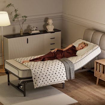 Sandinrayli Electric Adjustable Bed Frame - Head & Foot Incline, Low-Noise Motor, Wired Remote, Universal Fit for Most Mattresses - 200x90CM Power Platform Bed Base