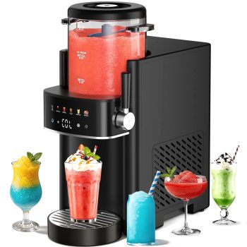 SUDILO Slushie Machine, Home Frozen Drink & Ice Cream Maker, No Ice Needed, Rapid Chill & Temperature Control, Multi-Use for Margarita, Frapp, Easy to Clean, Black