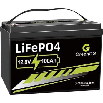 GreenOE LiFePO4 Battery Group 31 with Built-in 100A BMS, 15000 Deep Cycles Rechargeable Lithium Battery Prefect for Solar System, Rvs, Marine, Vans, Trailer,Trolling Motor, Backup, 1 Pack
