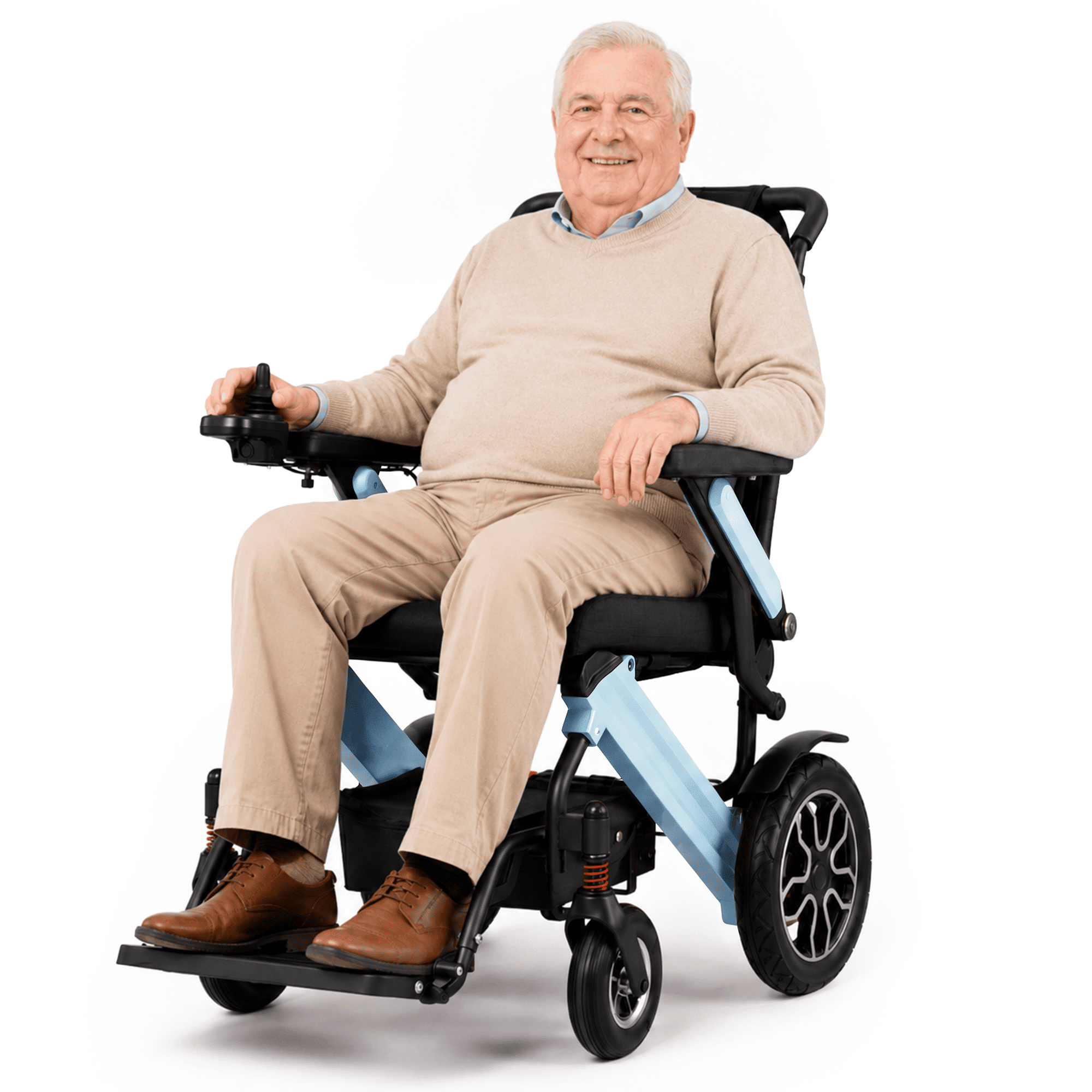 Zygenair Foldable Aluminum Electric Wheelchair for Adults, 350 lbs Heavy Duty Motorized Power Chair, 30-Mile Range, 500W Brushless Motor, 12° Climb, Dual Batteries