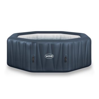Wave Aegean 6-Person Inflatable Hot Tub | Integrated Eco Heater | 130 Aquajet Massage System | Anti-Freeze Protection | Quick 15-Minute Setup | Navy