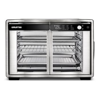 Gourmia 37 Qt Air Fryer French Door Toaster Oven, 9-Slice Capacity, 12 Cooking Presets, Stainless Steel