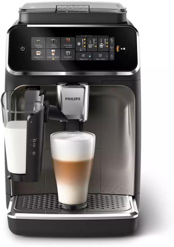 Philips 3300 LatteGo Superautomatic Espresso Machine | 6 Recipes | Black Chrome, EP3347/90