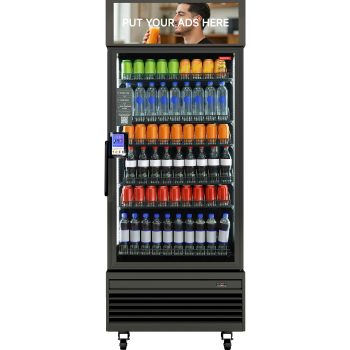 HAHA VENDING 620S Smart Vending Machine with Advertising Screen, Commercial Refrigerated Drink Vending Machine, Black