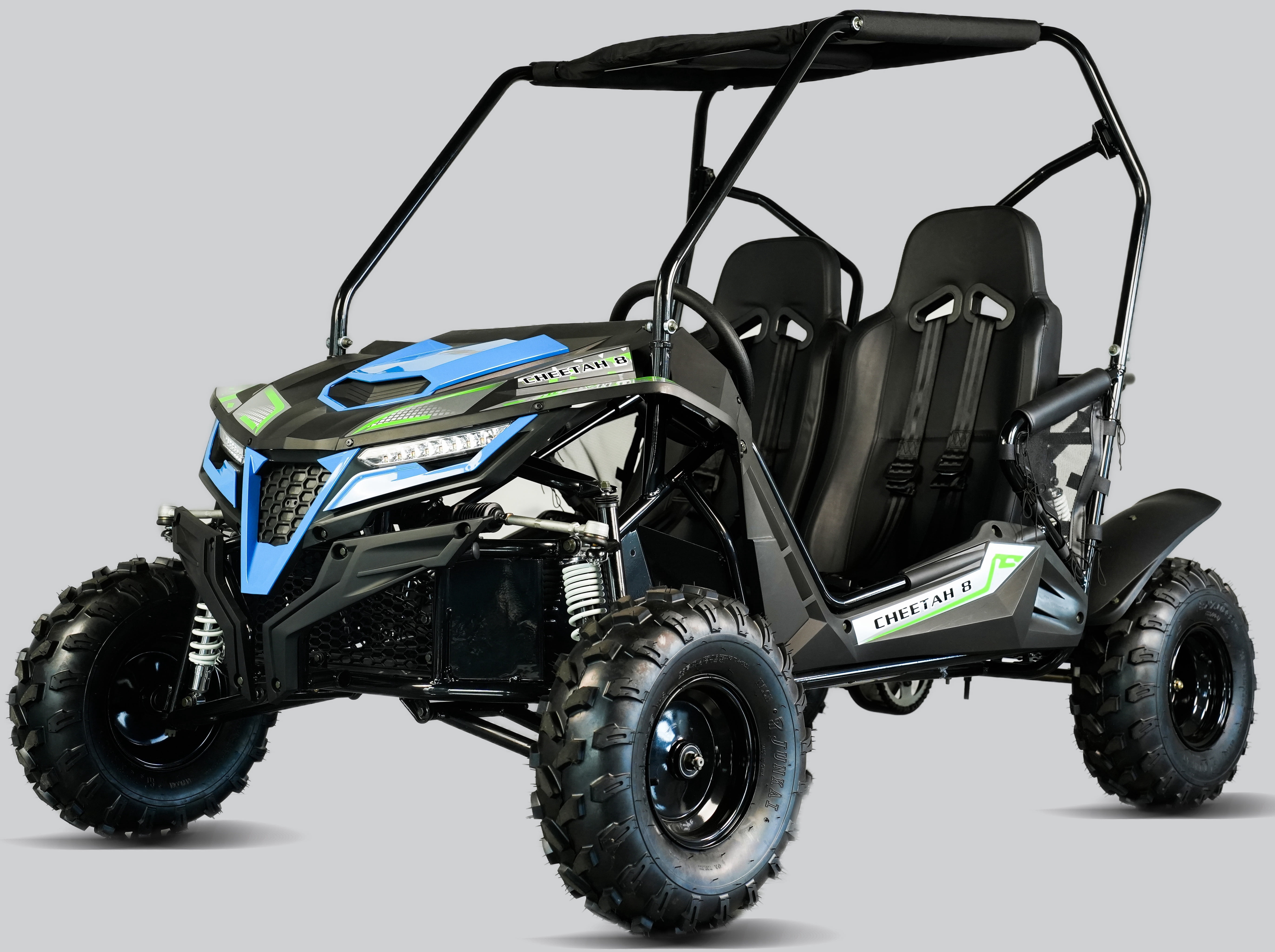 Trailmaster Cheetah 8 Off-Road Go Kart / UTV, 208cc 4-Stroke Engine, Max Speed 32 MPH, Upgraded Rear Suspension – Blue