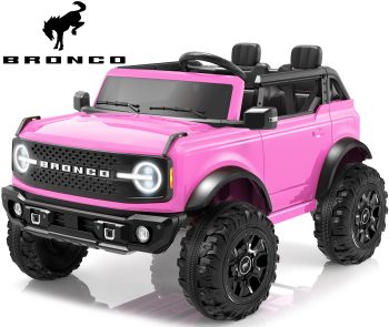 Licensed Ford Bronco 24V 2 Seater Truck Battery Powered Ride on with Remote Control & Bluetooth, Electric Car for Kids Toddler