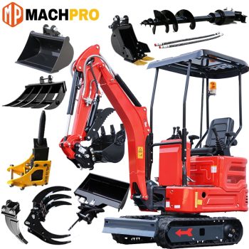 MachPro 1.4 Tons Diesel Crawler Digger with Kubota Engine, Mini Excavator Pilot Control, Hydraulic Thumb Clamp,Bucket, for Trenching, Farming, Landscaping, Curbside Delivery & Professional Unloading