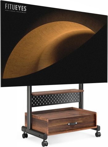 FITUEYES Rolling TV Stand for 40-85 inch TVs, Mobile TV Mount with Storage Drawer